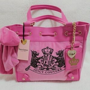 Juicy Couture Pink Tote with Gold Accents